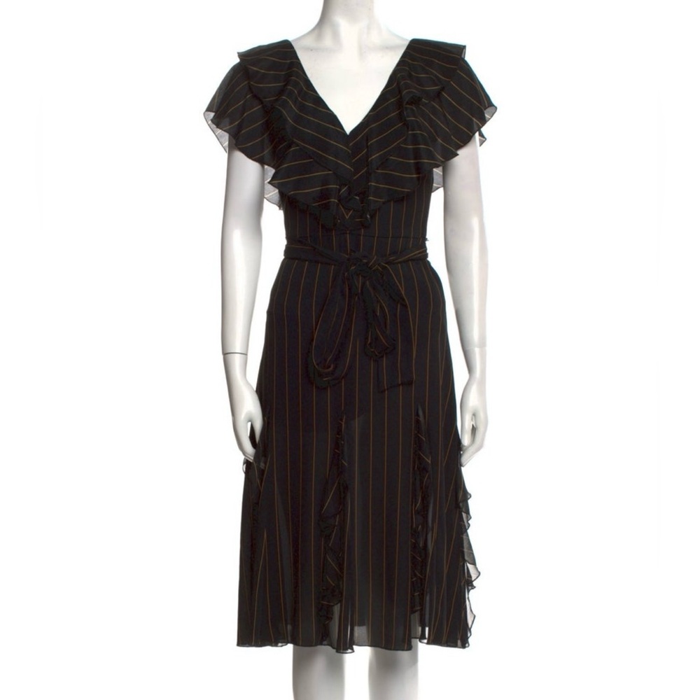 Alice + Olivia V-Neck Midi Length Dress